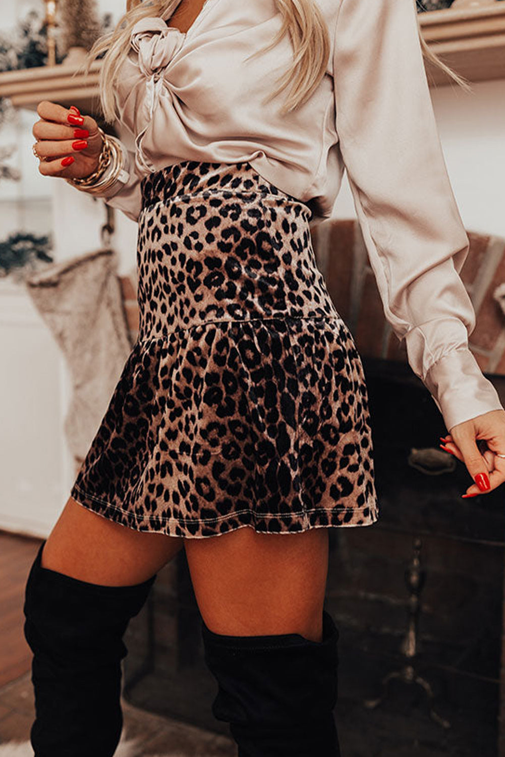 Leopard mini skirt