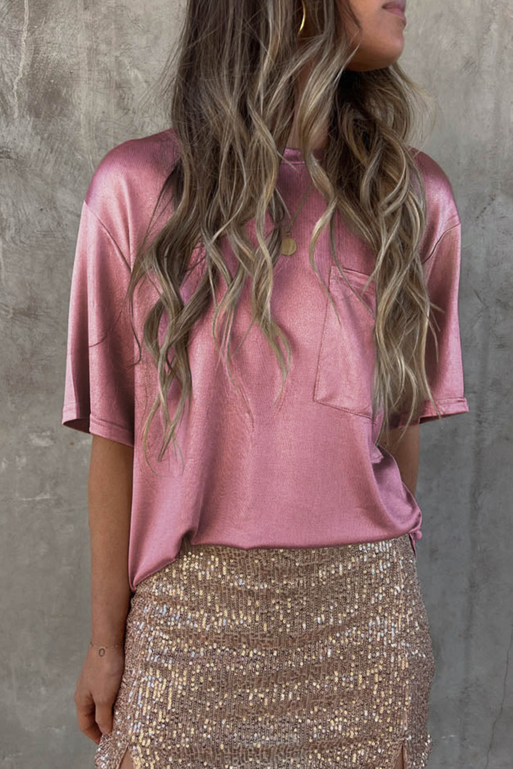 Scarlett sateen pocket tee