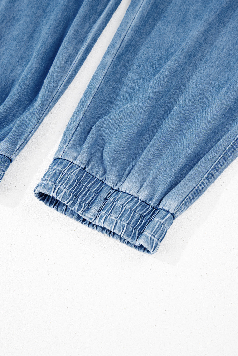 Drawstring curvy denim joggers