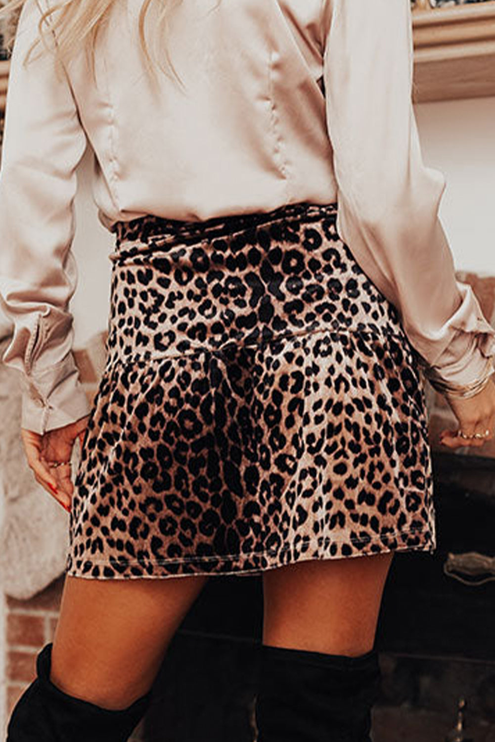 Leopard mini skirt