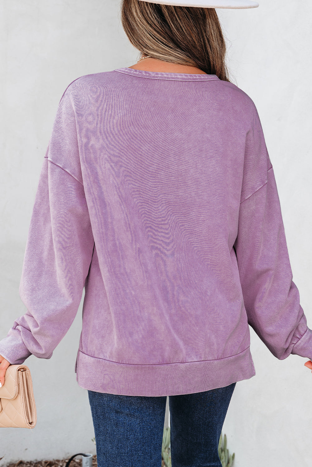 Orchid bow pullover