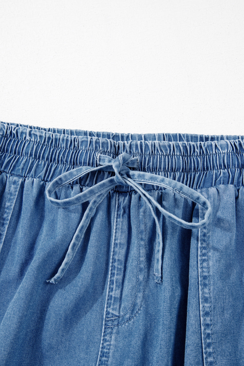 Drawstring curvy denim joggers