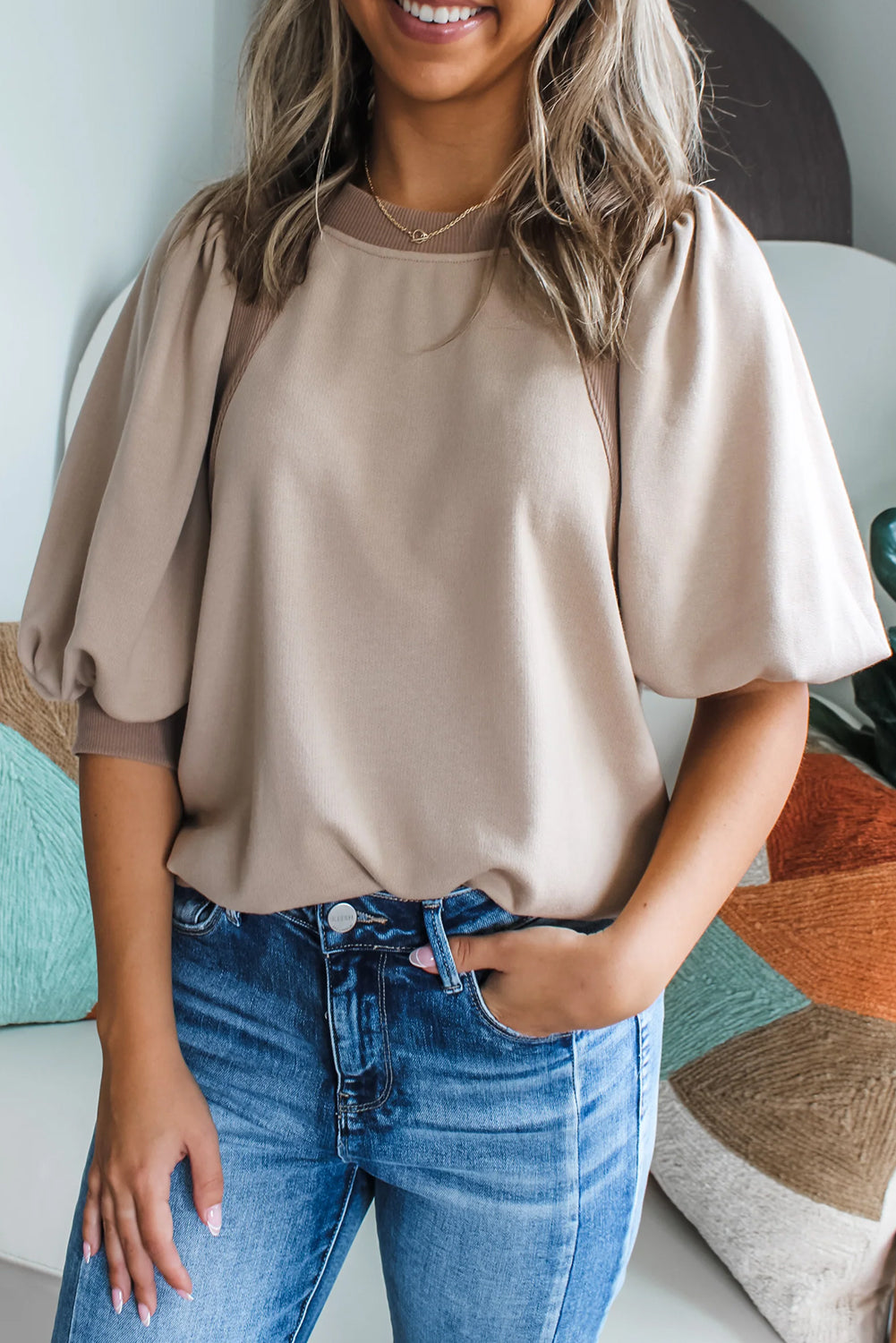 Eloise lantern sleeve top