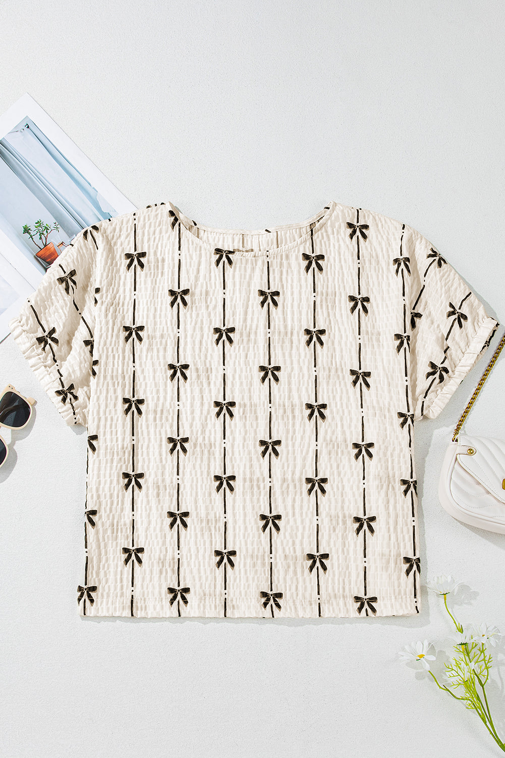 Bow print top