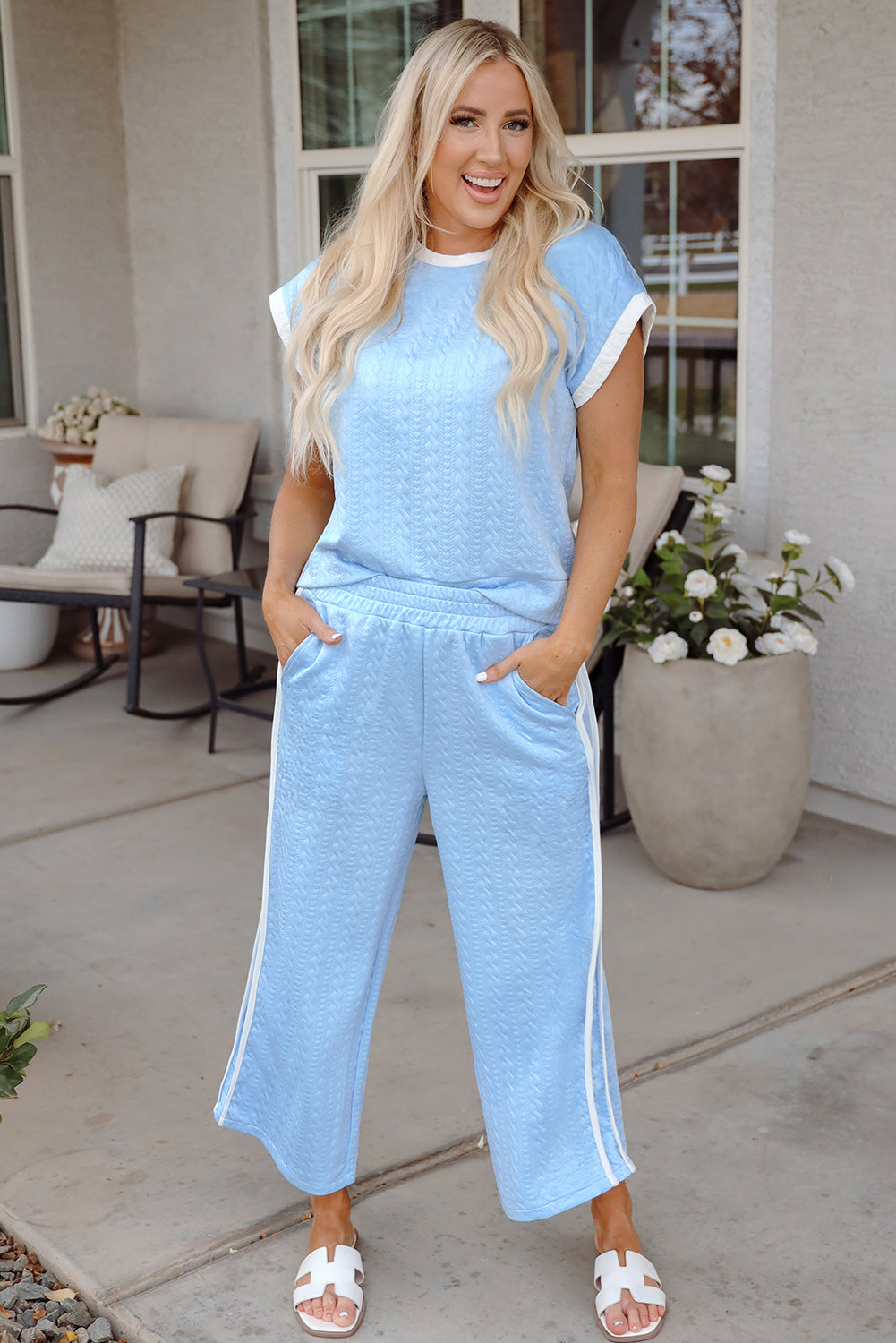 Baby blue textured set