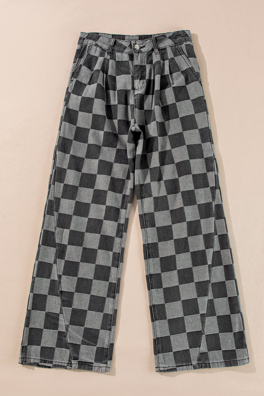 Checkered denim jeans (black/gray)