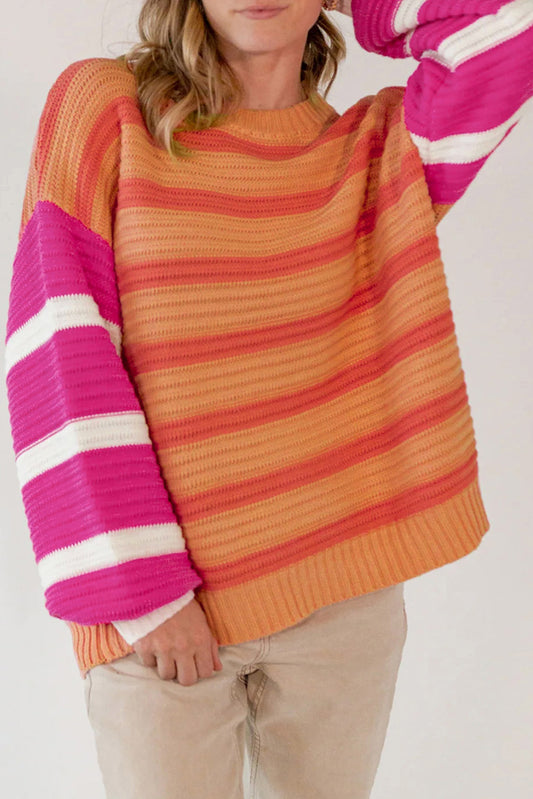 Orange striped sweater