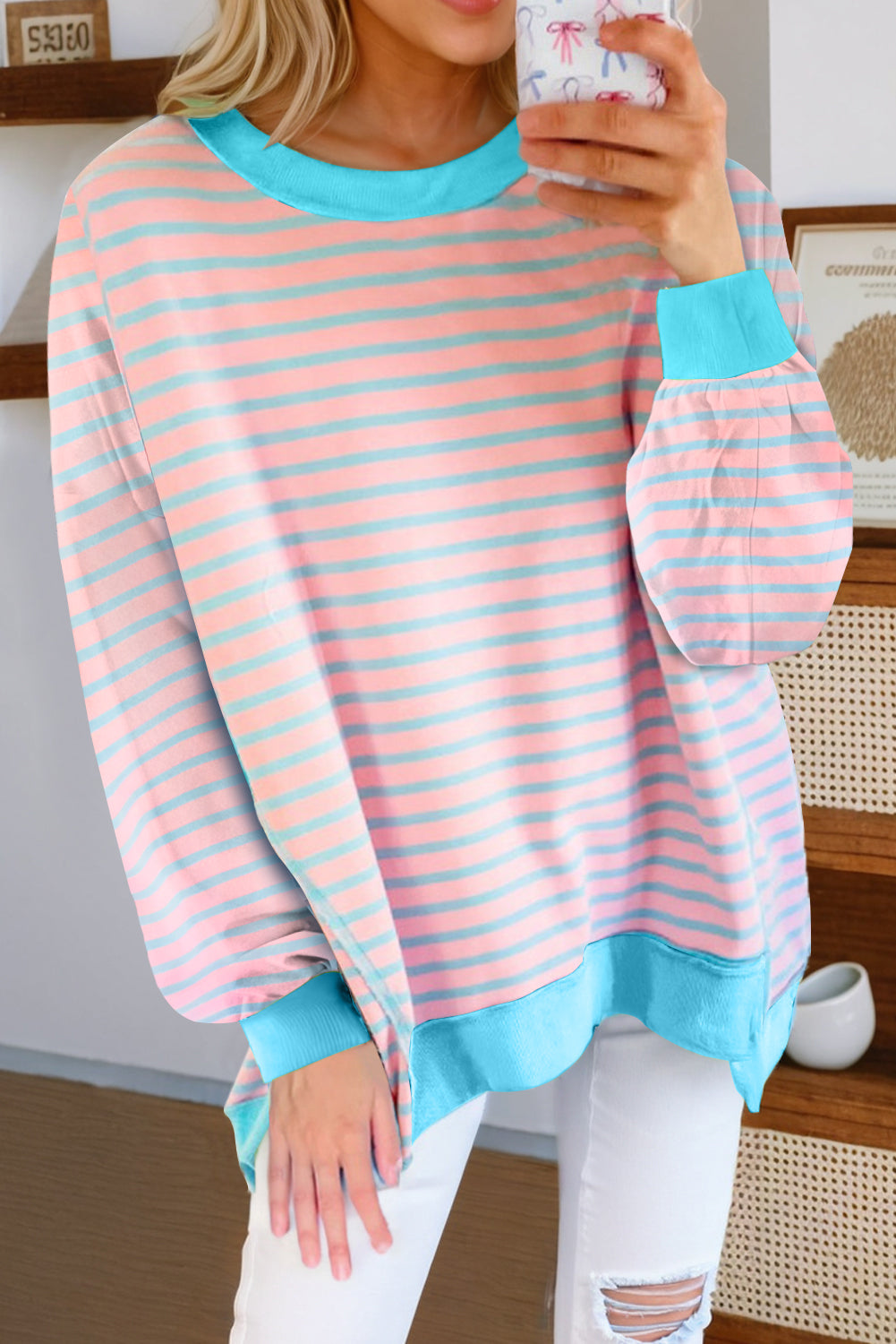 Sadie striped pullover (blue or pink)