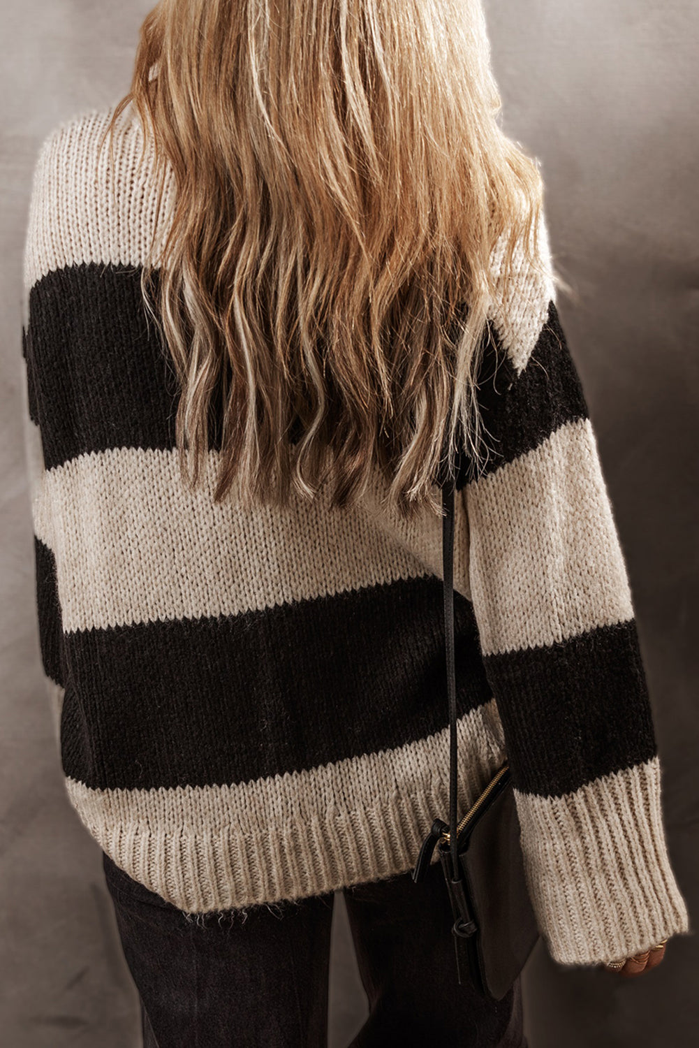 Black and cream sweater