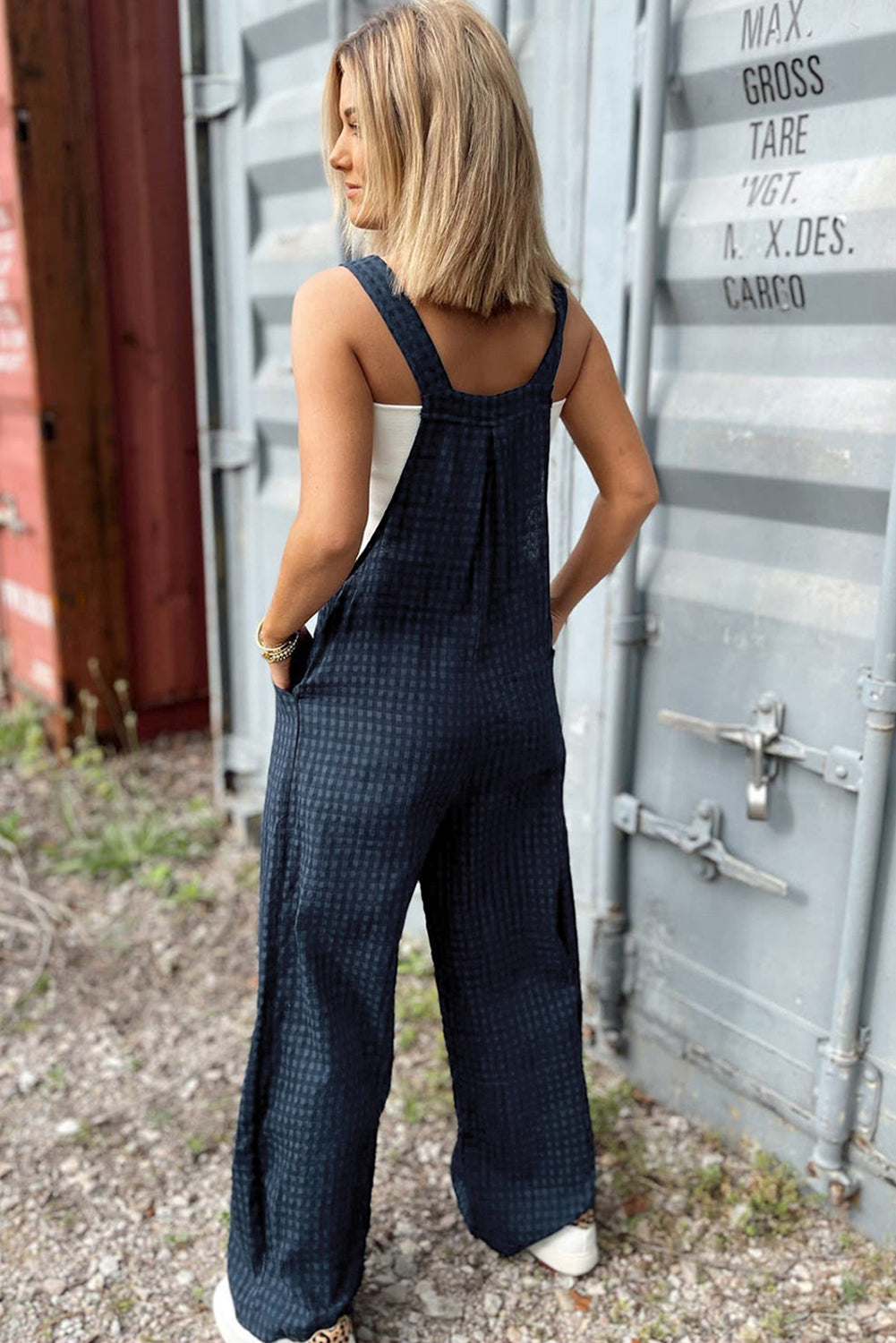 Sail blue plaid overall