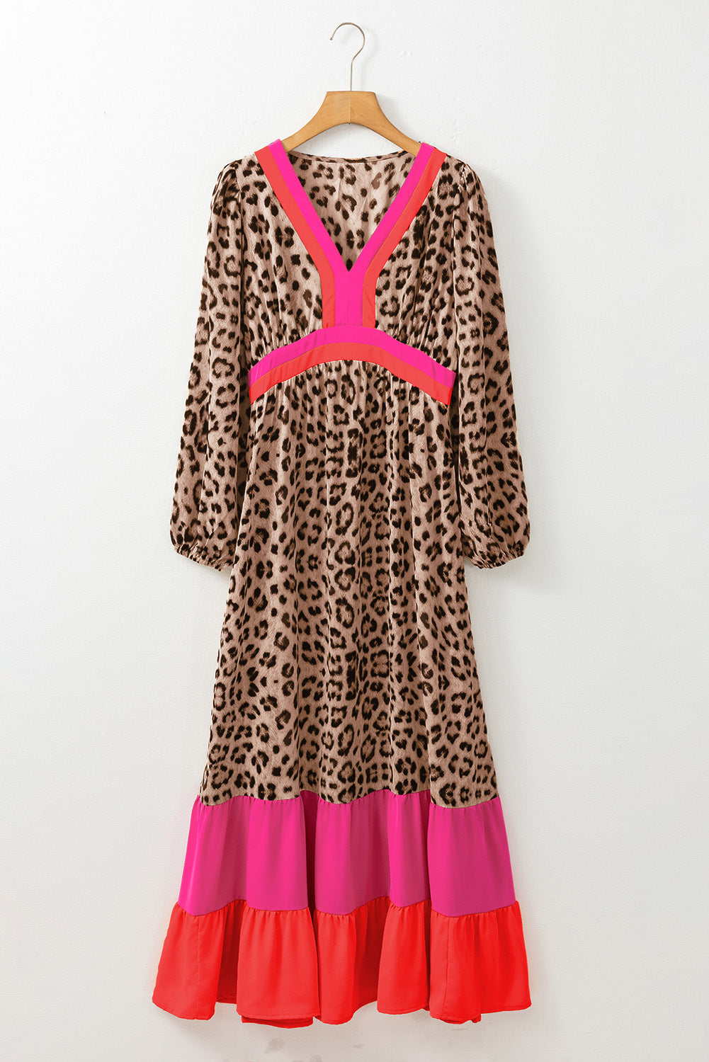 Brown leopard maxi dress