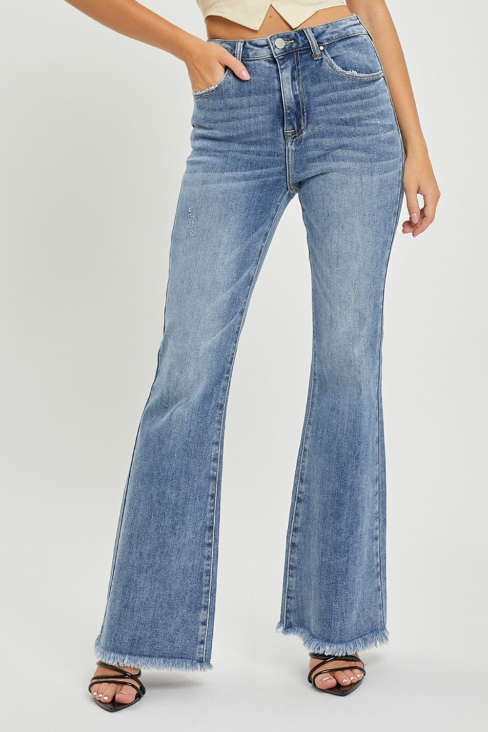 RISEN high rise flare jeans