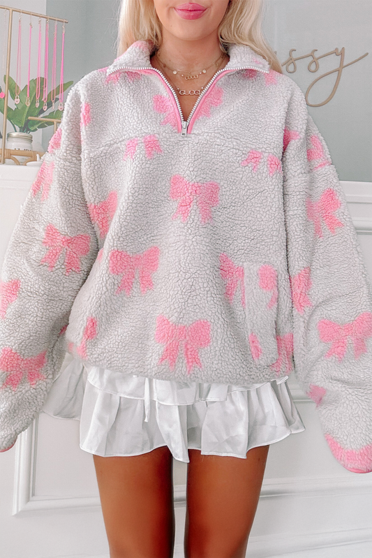 Bow sherpa pullover