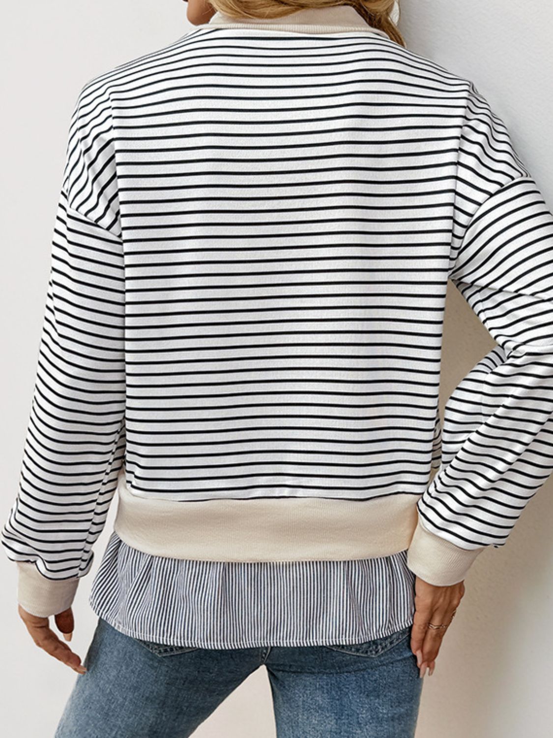 Layered striped sweatshirt