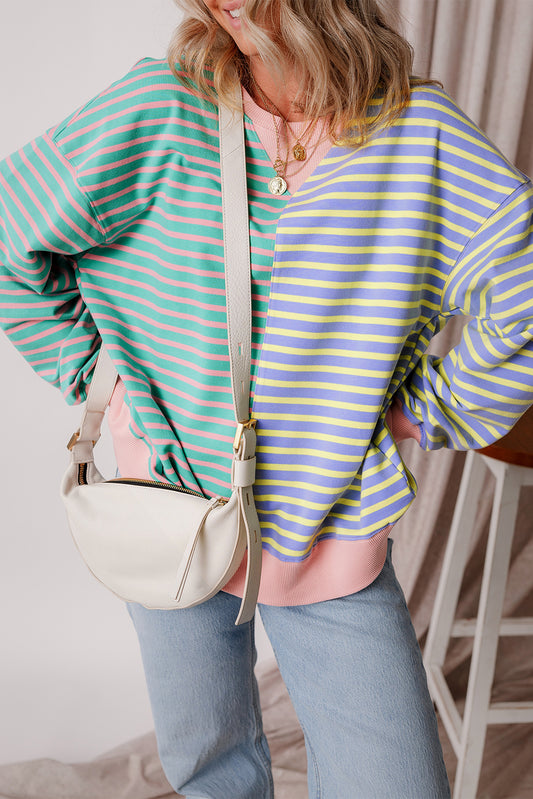 Color block pullover (blue or green)