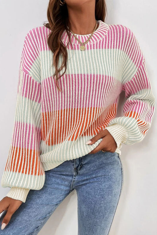 Bubble sleeve sweater (pink)