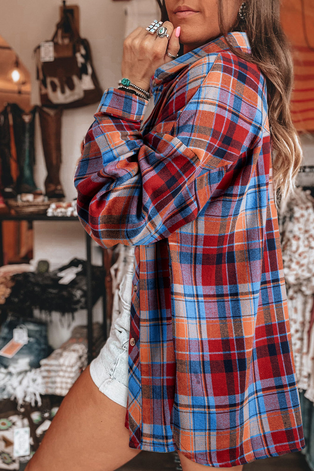 Red plaid top