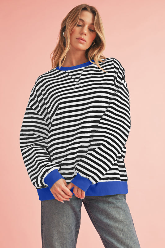 Black striped pullover