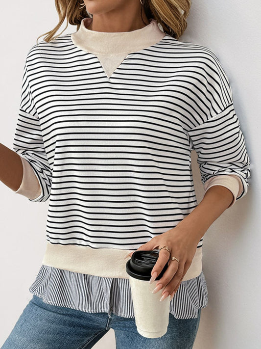 Layered striped sweatshirt