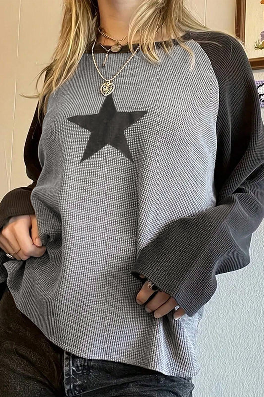 Star graphic raglan top