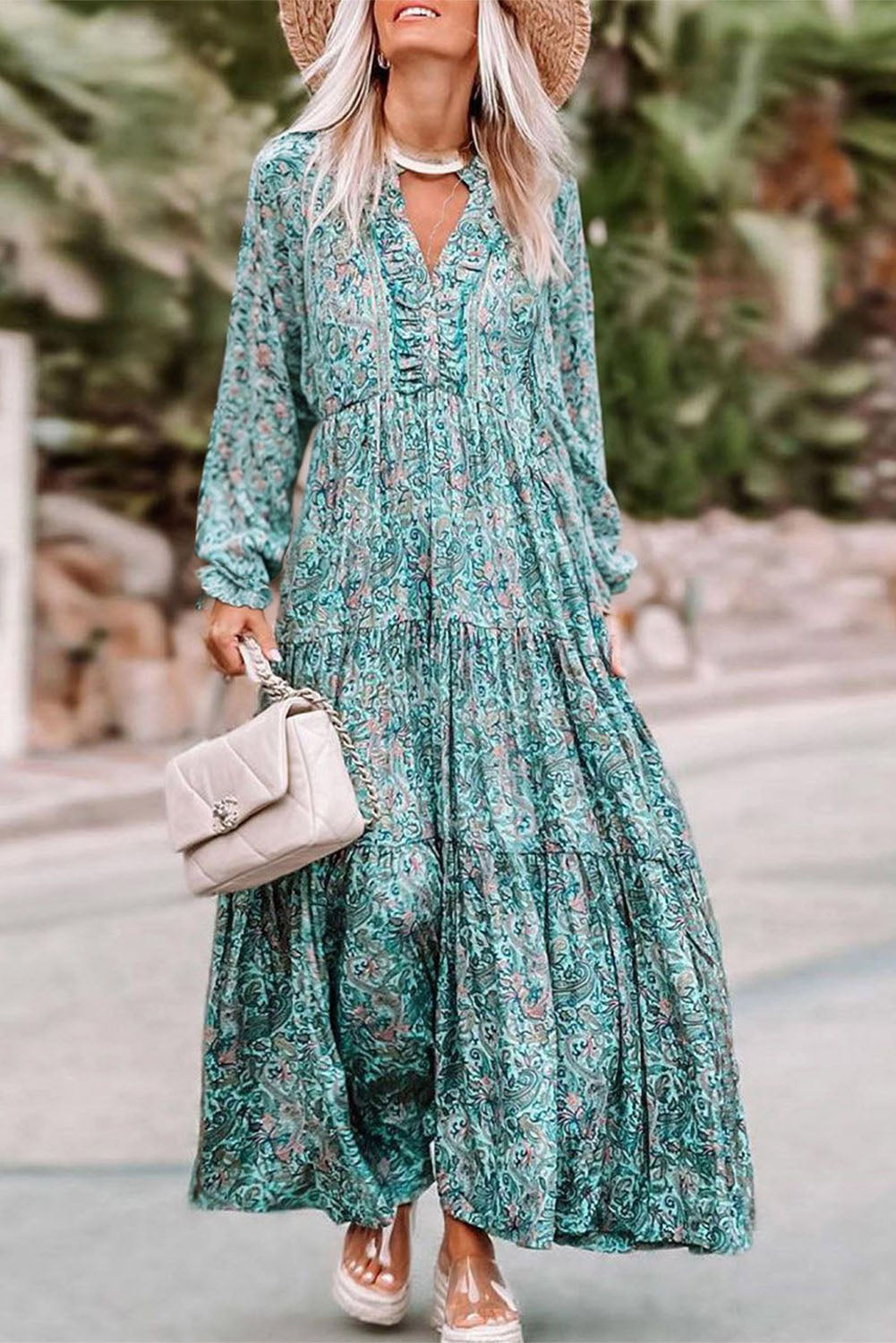 Paisley maxi dress