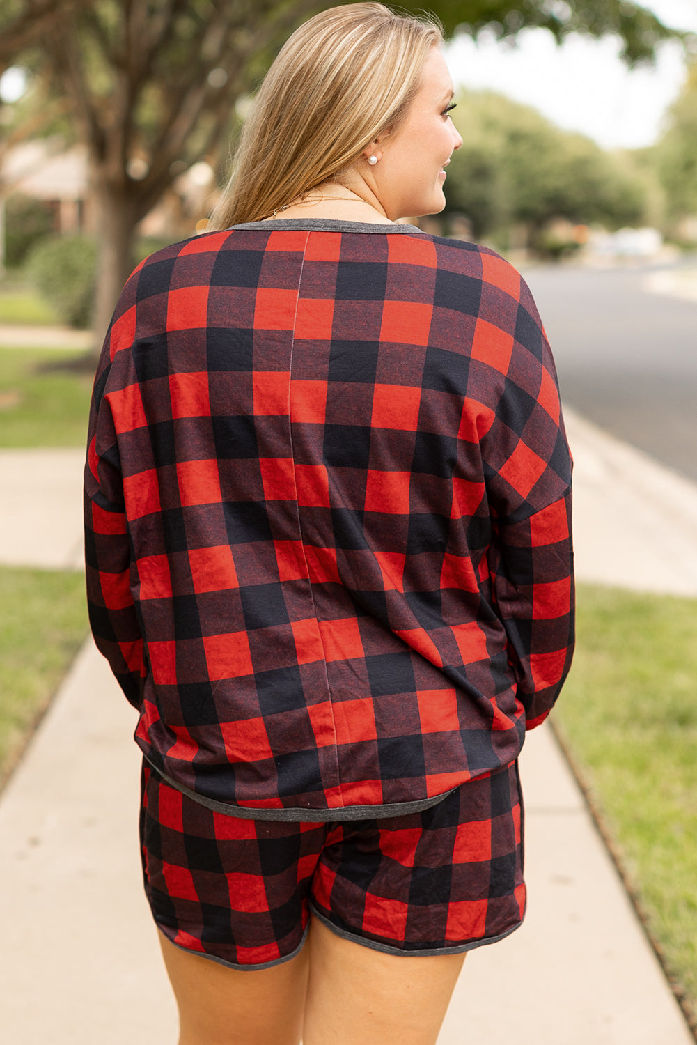 Curvy buffalo plaid set