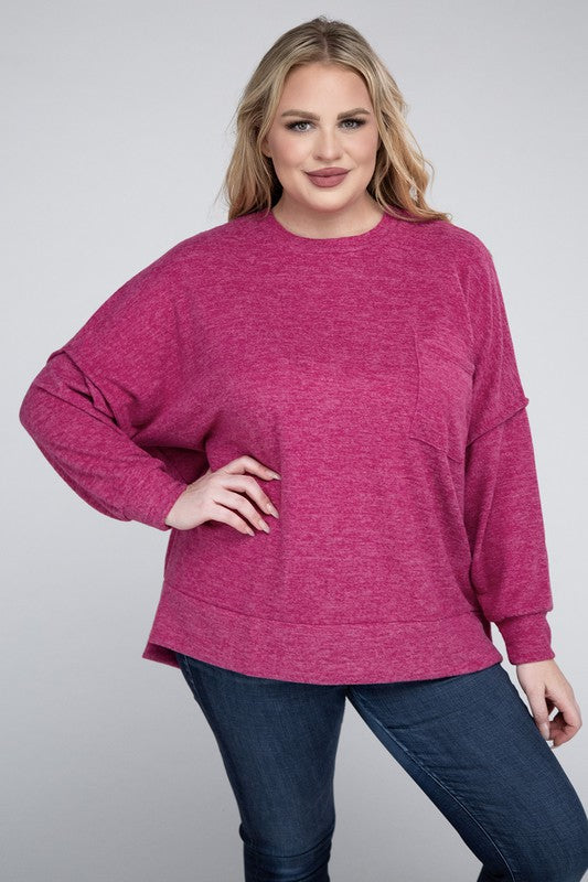 Curvy magenta sweater