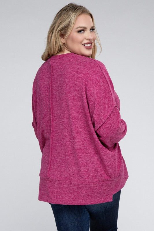 Curvy magenta sweater