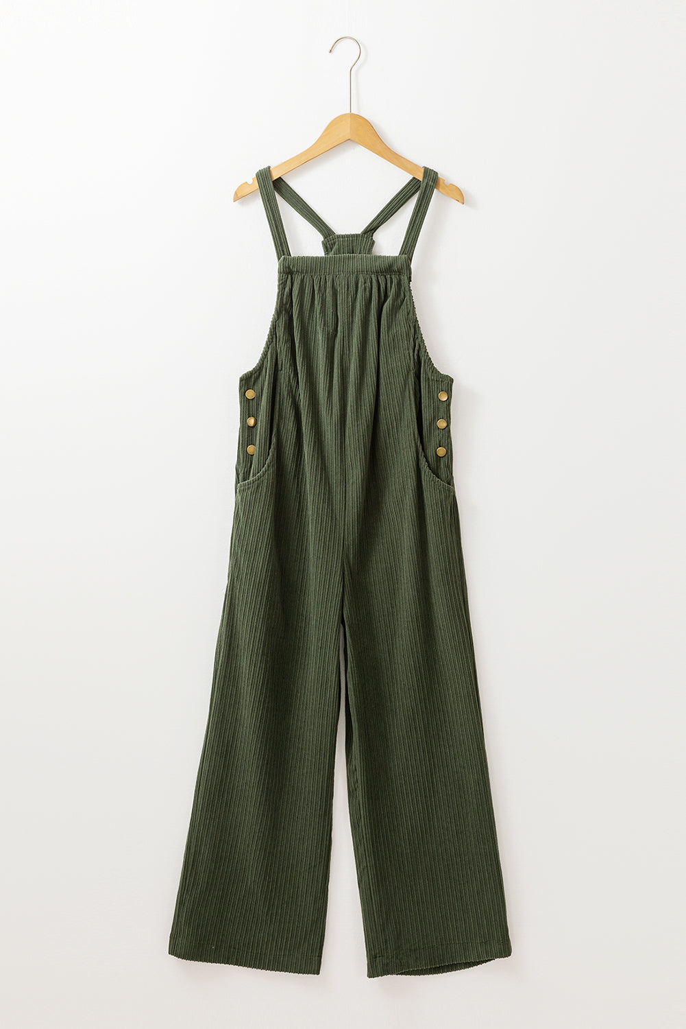 Olive green corduroy overalls