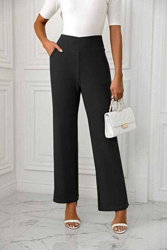 High waist straight leg pants (various colors)