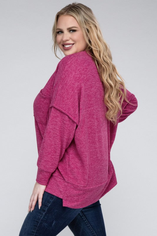 Curvy magenta sweater