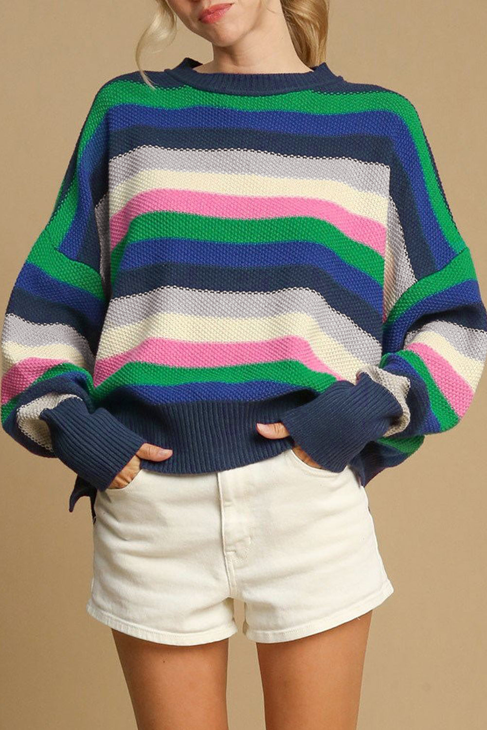 Rainbow striped sweater