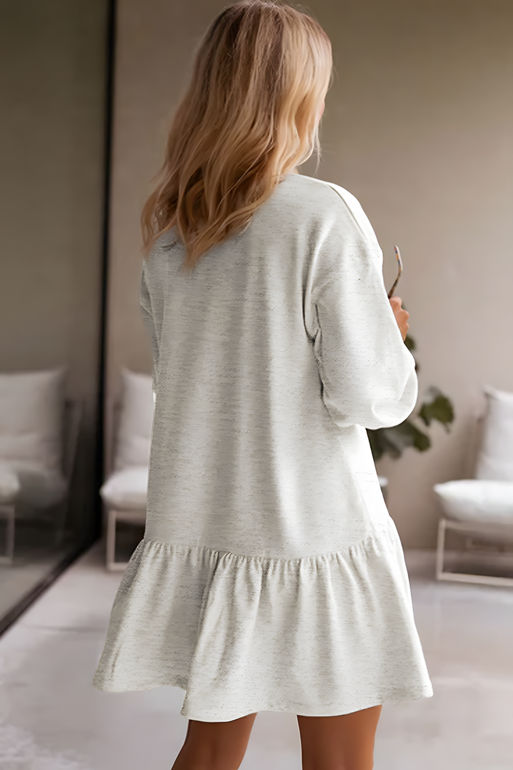 White mini sweatshirt dress