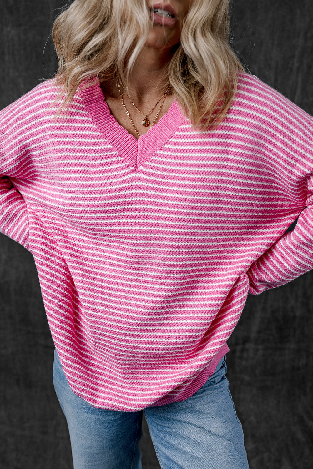 Palmer pink striped sweater