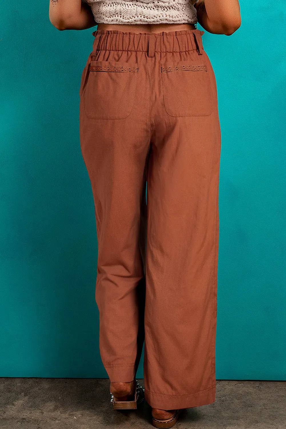 Caramel wide leg pants