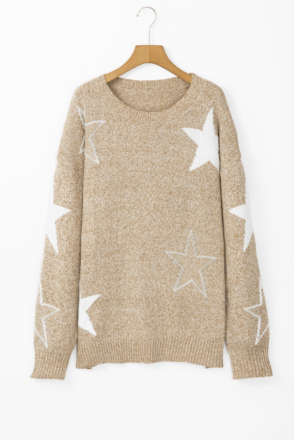 Khaki curvy star sweater